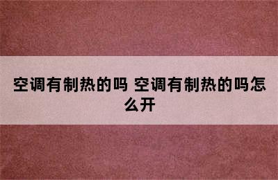 空调有制热的吗 空调有制热的吗怎么开